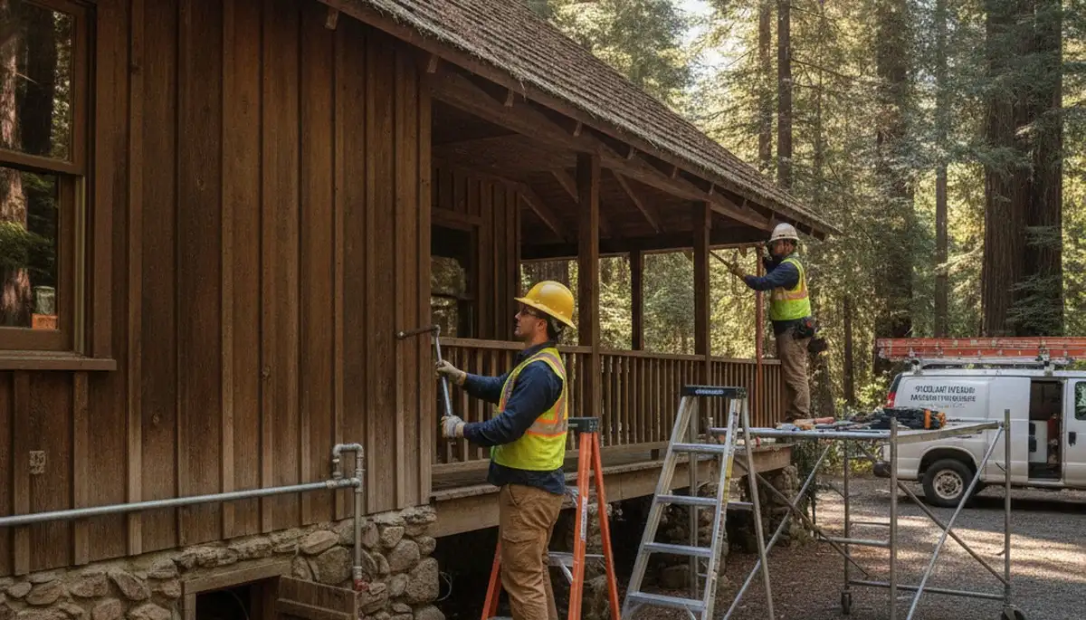 Santa Rosa, CA plumber repairing a pipe in a residential plumbing service call