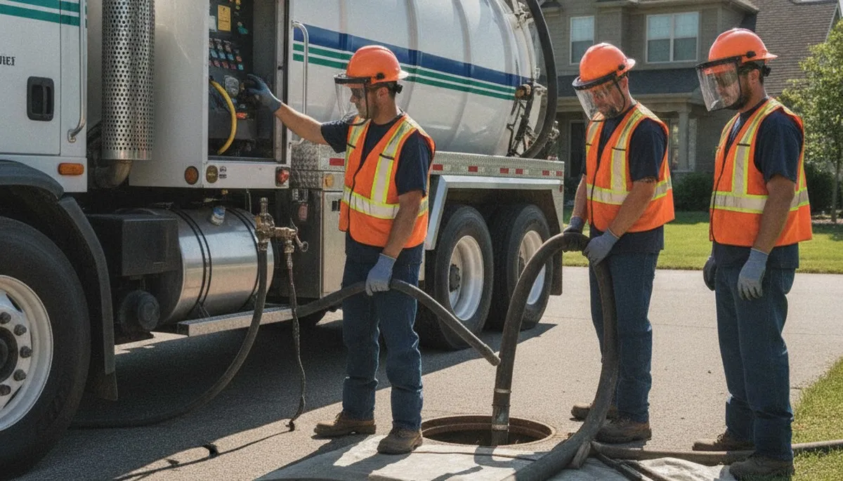 Santa Rosa, CA plumber pumping a septic tank for home sewer maintenance