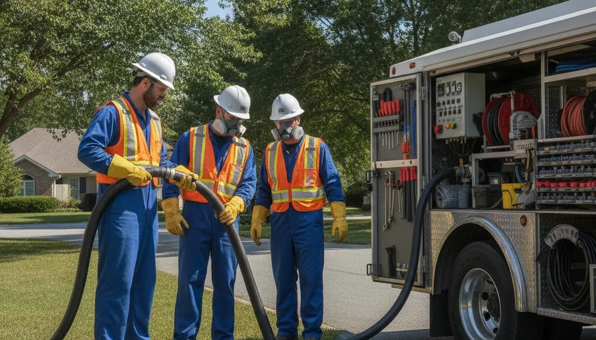 Santa Rosa, CA plumber cleaning a septic tank for reliable residential plumbing service