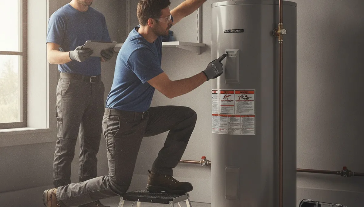 Santa Rosa CA plumber repairing a residential water heater for reliable hot water service